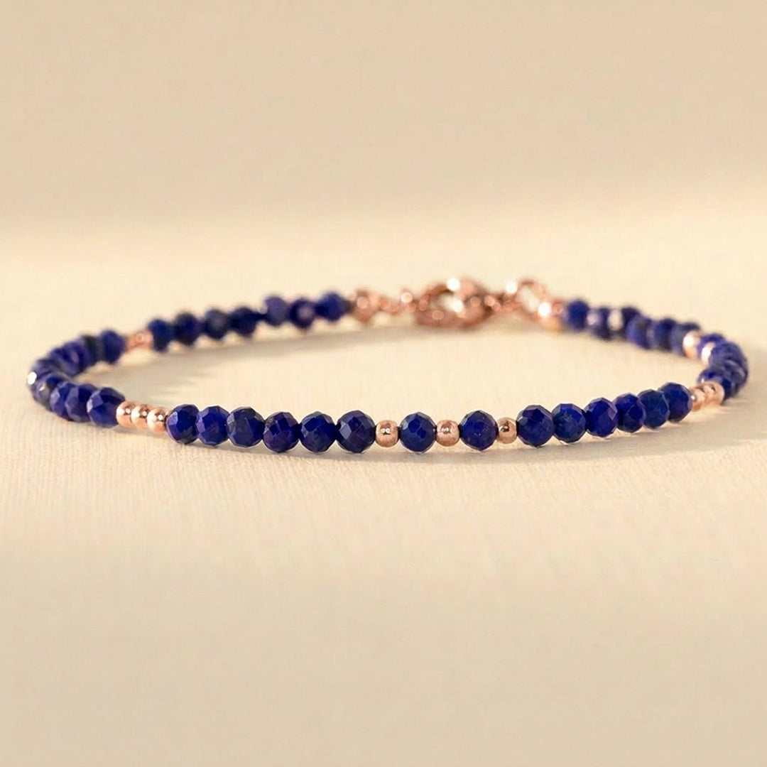 Rose gold filled lapis lazuli bracelet — handmade UK