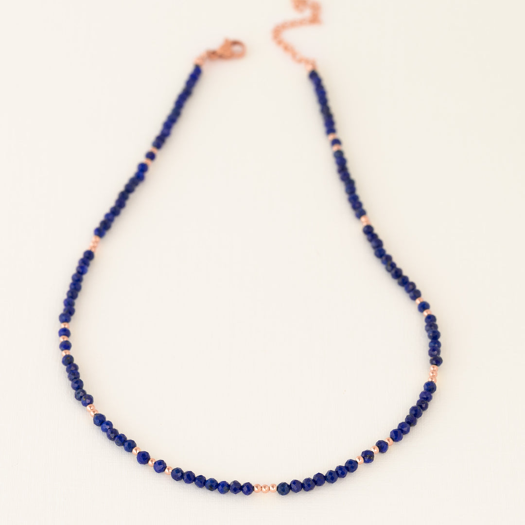 Lapis Lazuli Necklace Rose Gold