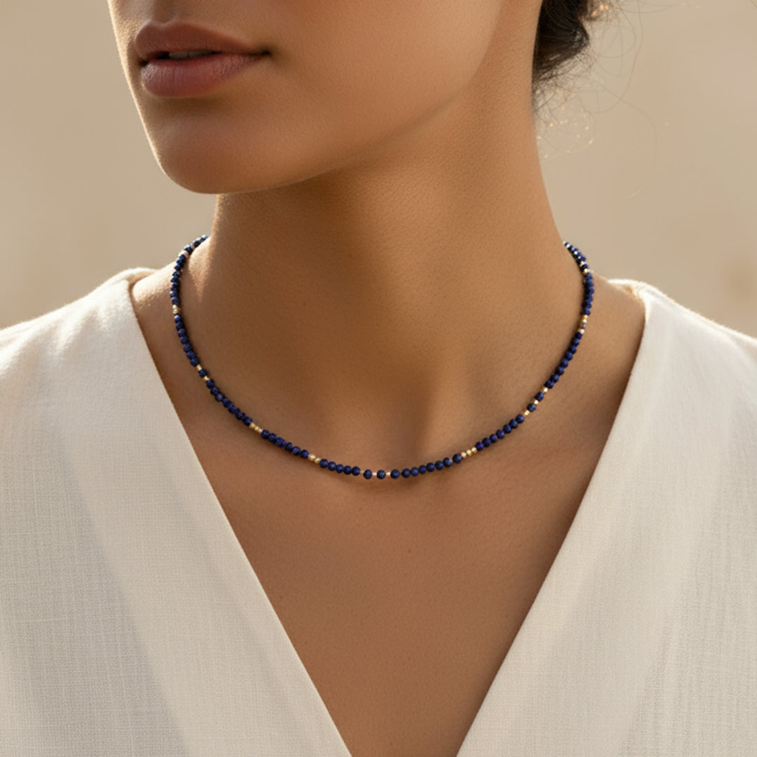 Matching lapis lazuli necklace — wear as a set