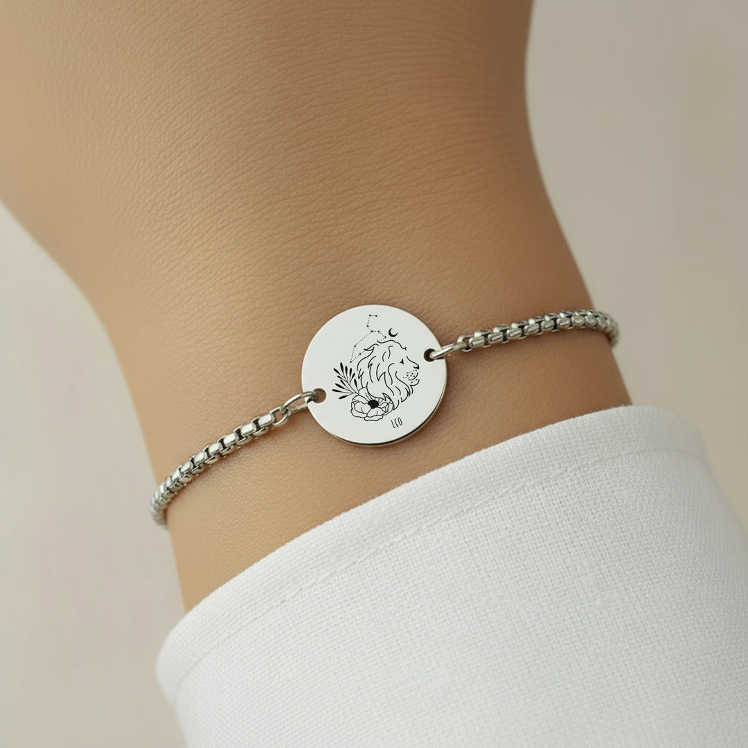 Leo Star Sign Bracelet Silver
