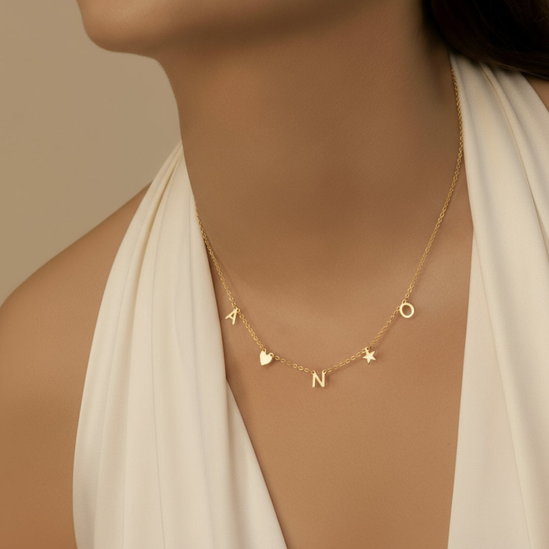 Dangle Letters Name Necklace
