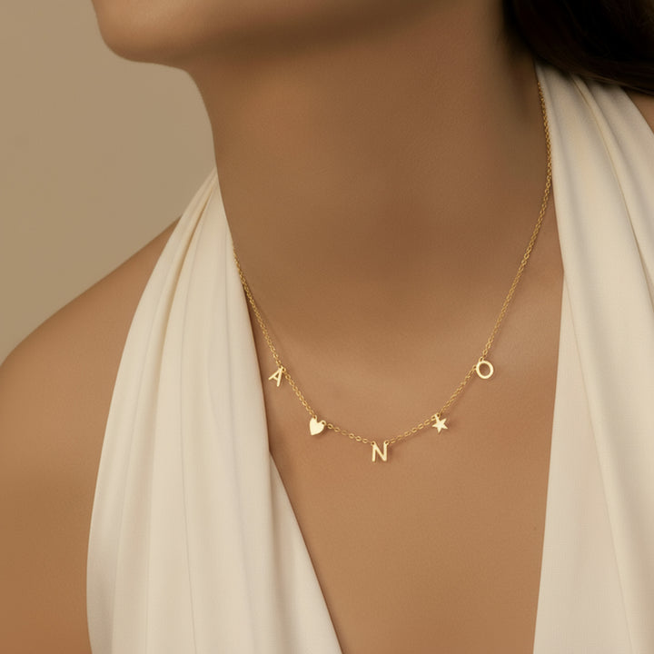 Dangle Letters Name Necklace