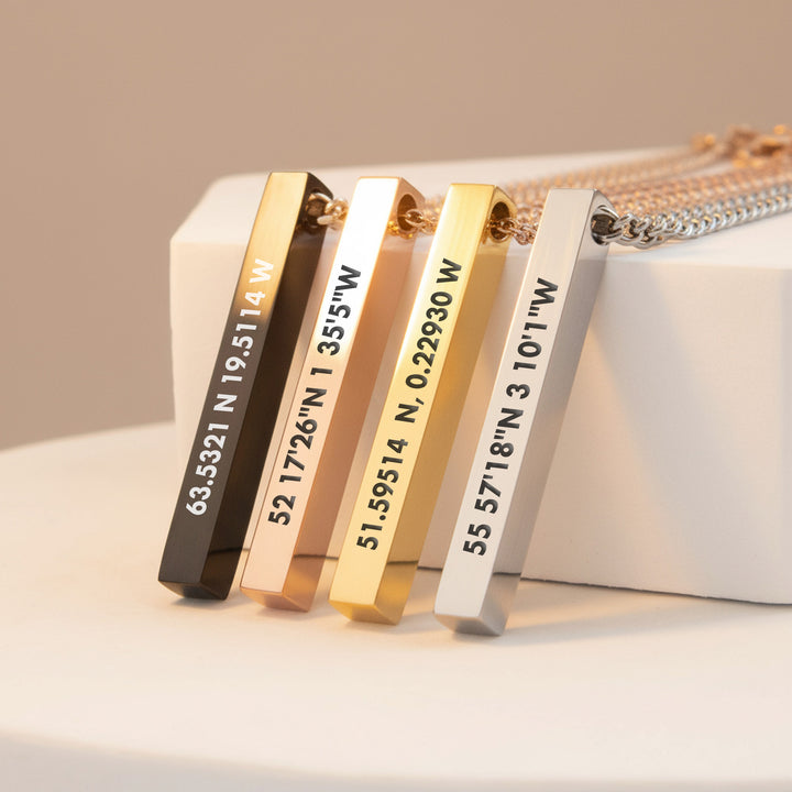 personalised coordinates necklace