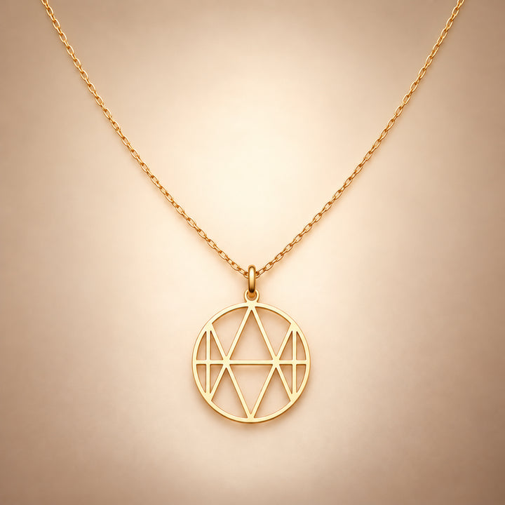 18K gold plated monogram name necklace, 25mm open circle pendant