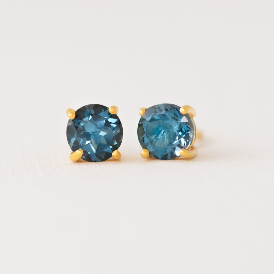 London blue topaz earrings gold