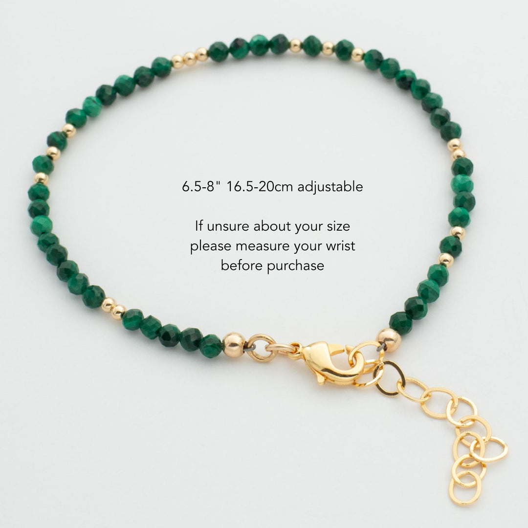 Green Malachite Bead Bracelet 