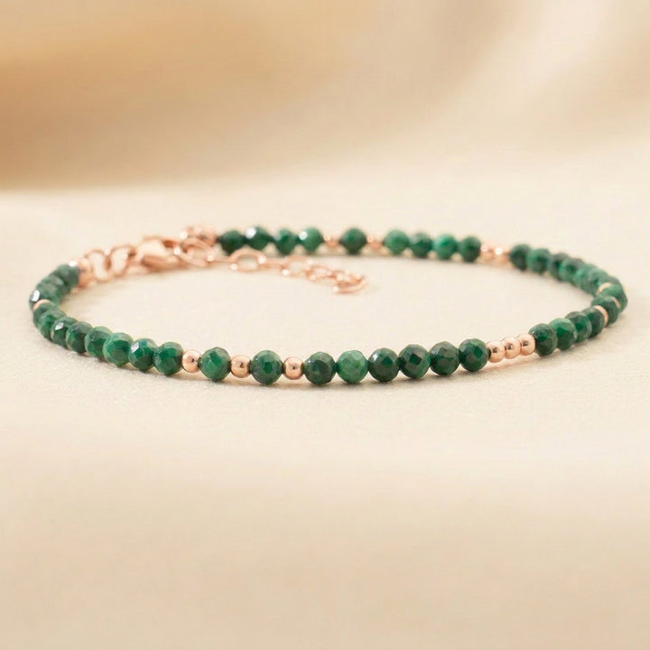 Rose gold filled malachite bracelet — handmade UK