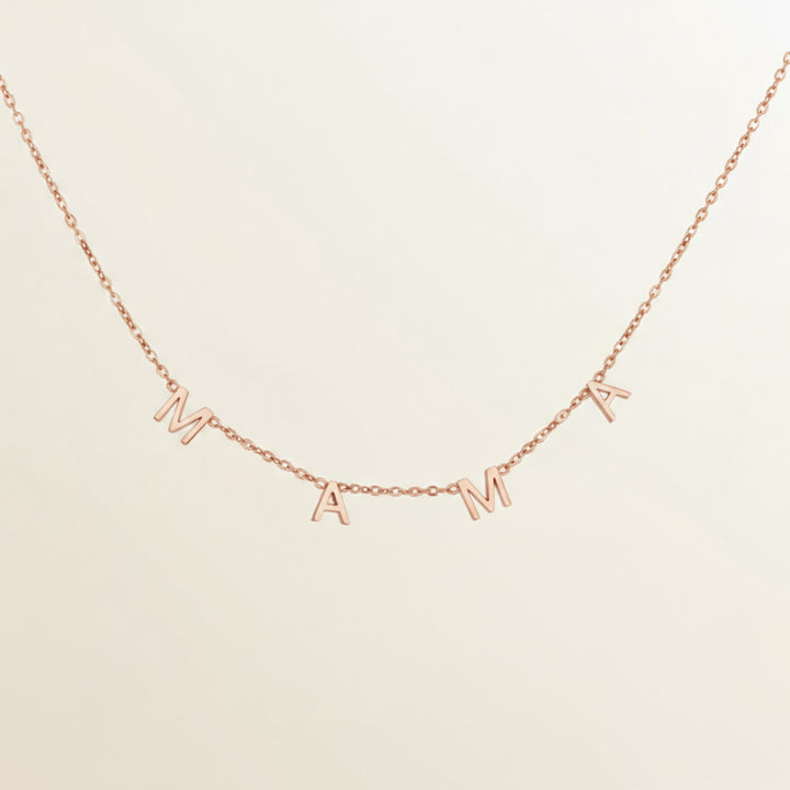 Mama Letter Necklace Rose Gold