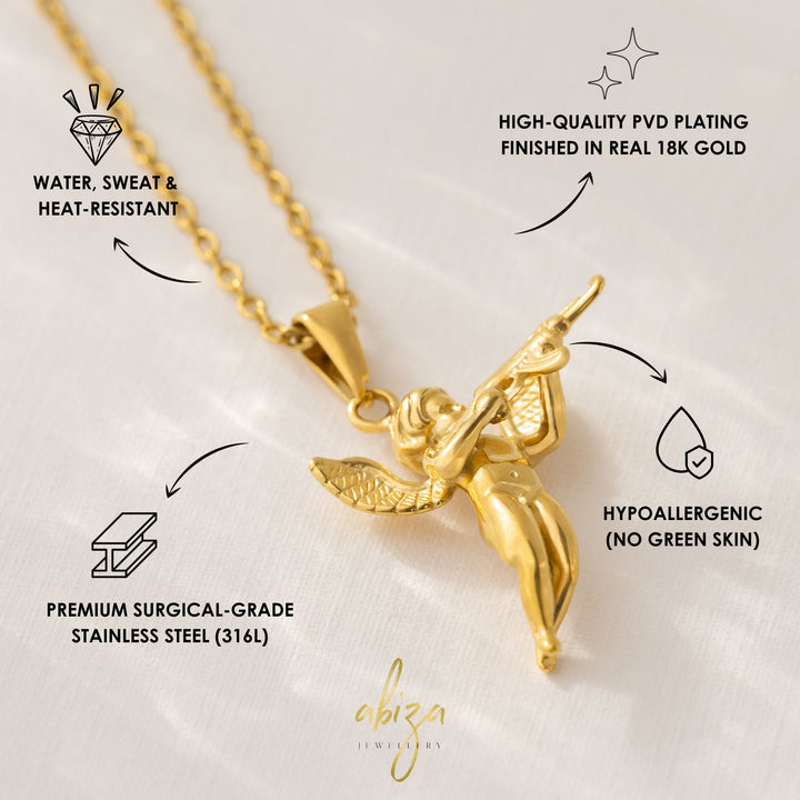 Gold Cupid Pendant for Men