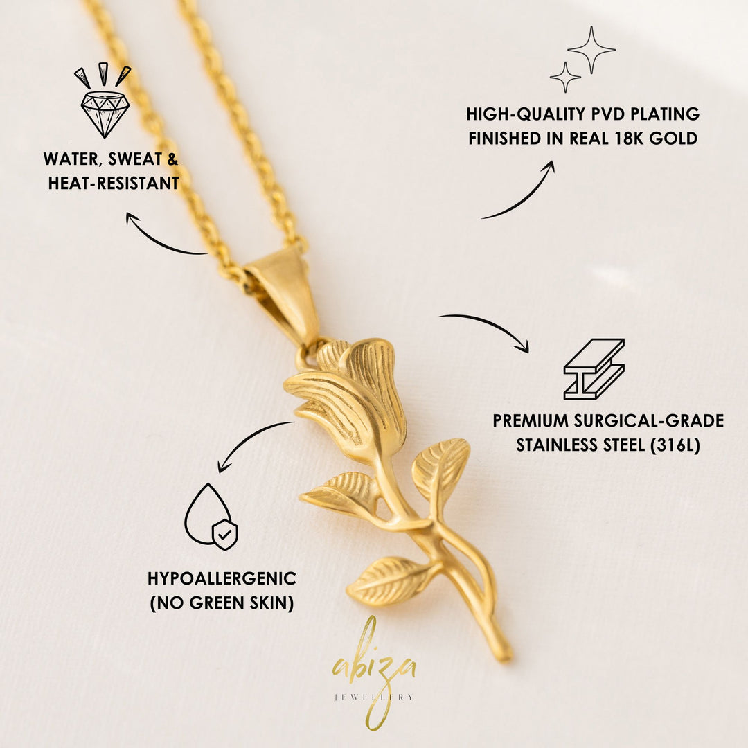Mens Gold Necklace with Pendant