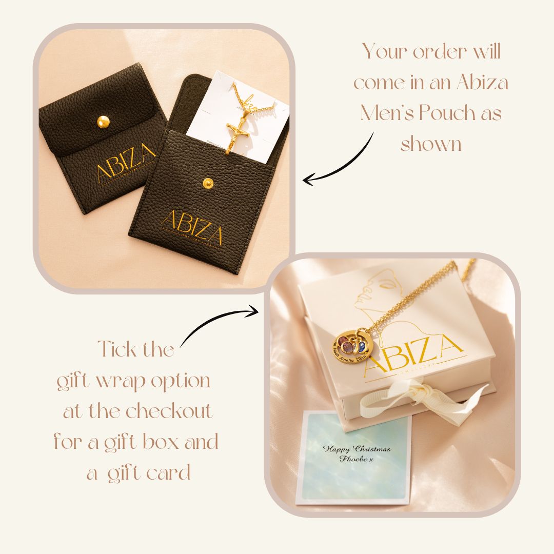 ABIZA men's pouch and gift box and card