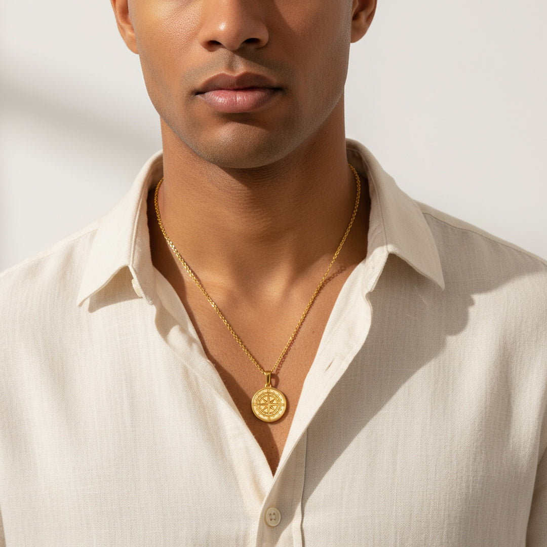 Mens Compass Necklace