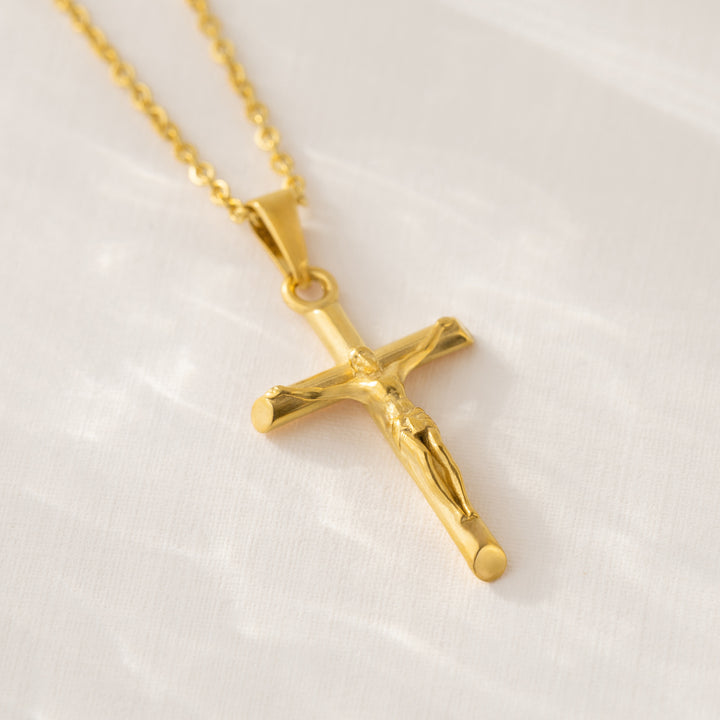Gold Necklace Mens Cross
