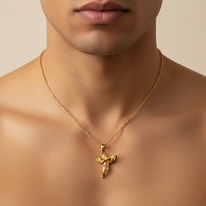 Cherub Angel Gold Necklace