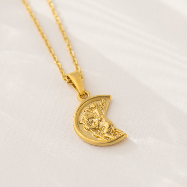 Gold Saint Cristopher Necklace