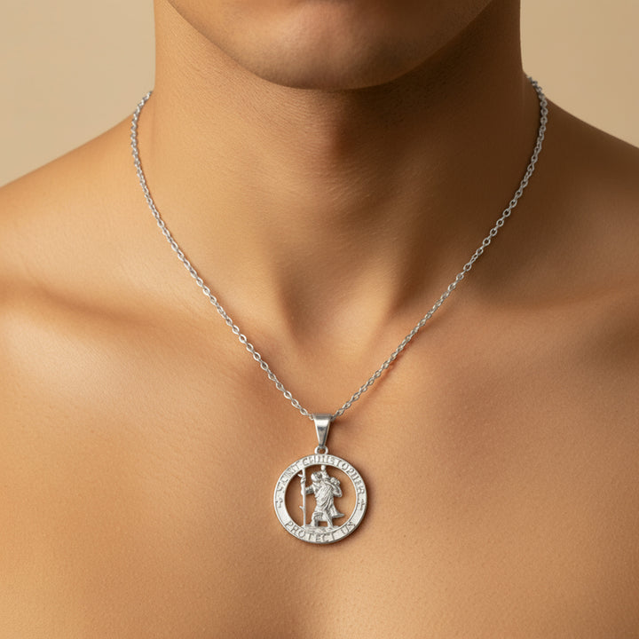 Mens Saint Cristopher Necklace 