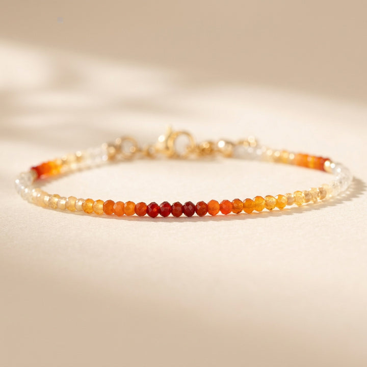 14K gold filled Mexican fire opal bracelet — handmade UK
