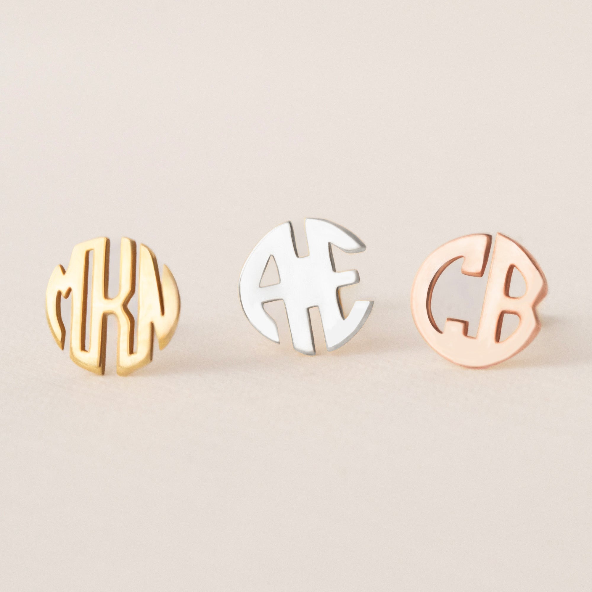 Sterling silver monogram earrings on sale