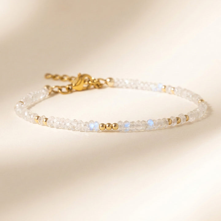 14K gold filled rainbow moonstone bracelet — handmade UK