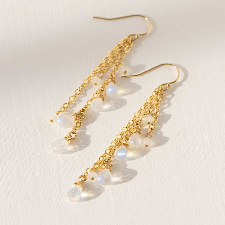 Moonstone and Gold Earrings 