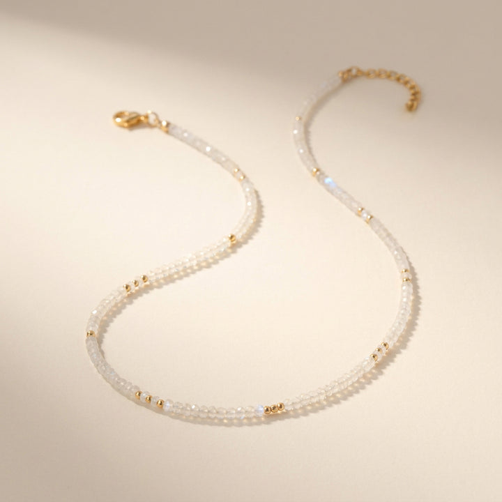 14K gold filled rainbow moonstone necklace — handmade UK