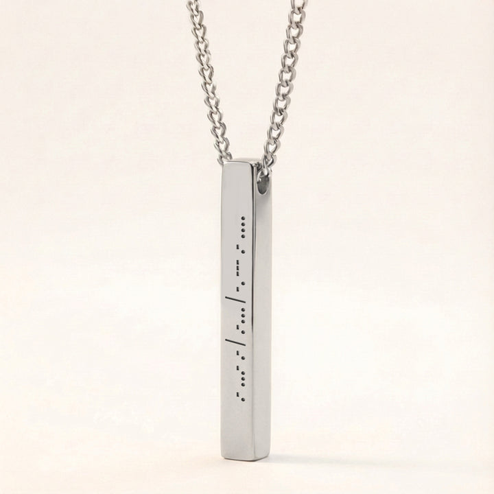 Personalised morse code necklace silver
