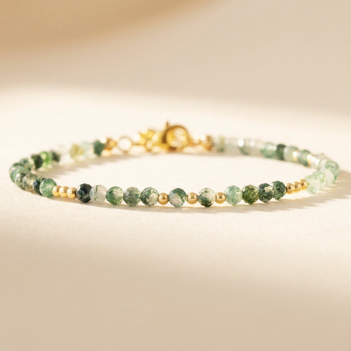 Matching Skinny Moss Agate Bracelet — wear as a set