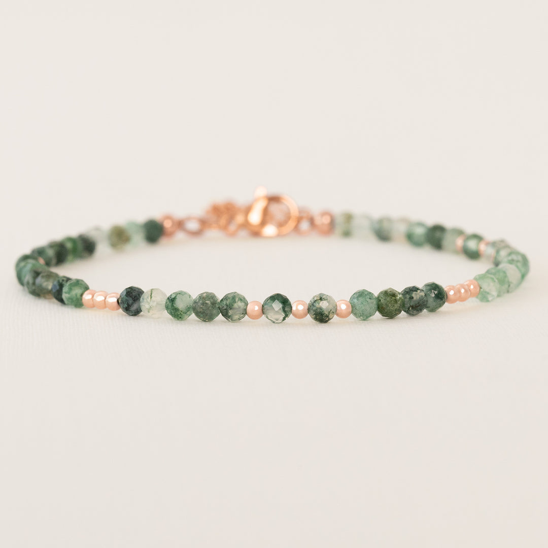 moss agate bracelet rose gold
