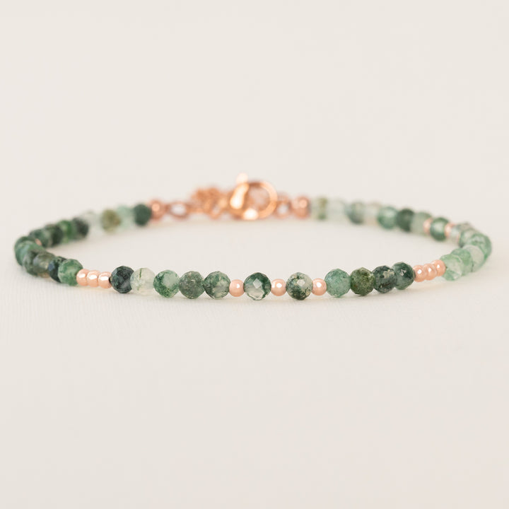 moss agate bracelet rose gold
