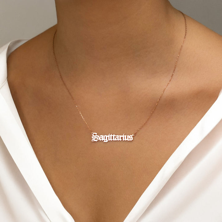 Zodiac Sign Name Necklace
