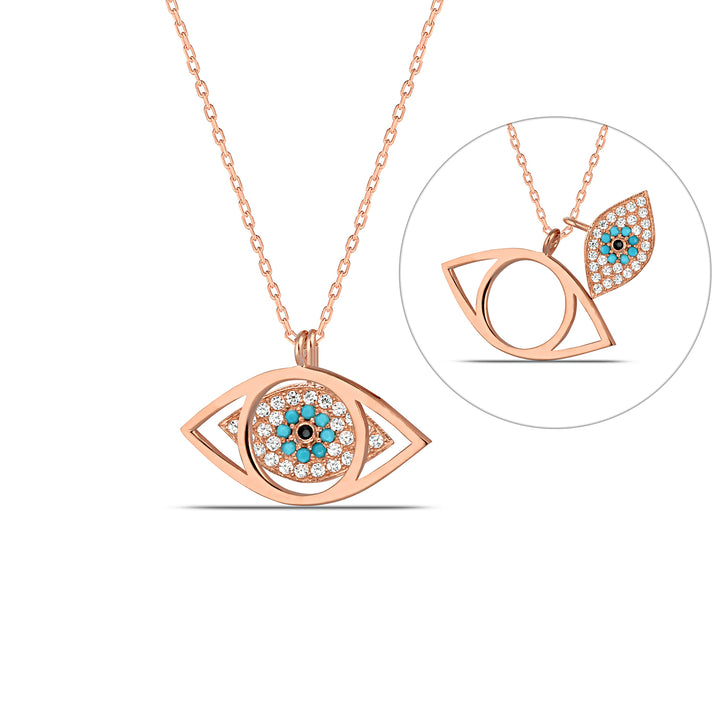 Evil Eye Rose Gold Necklace