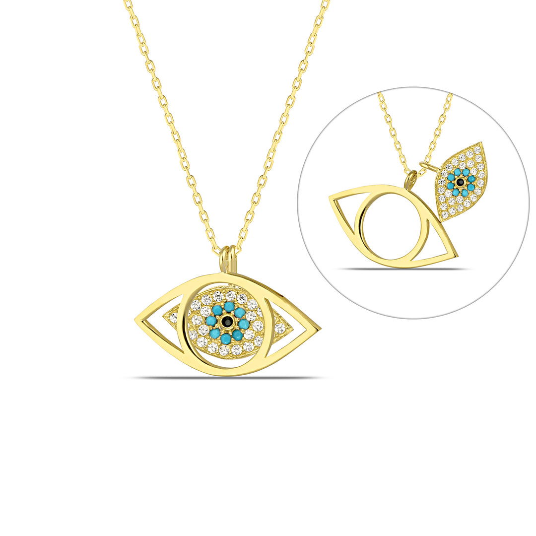 Gold Evil Eye Necklace 