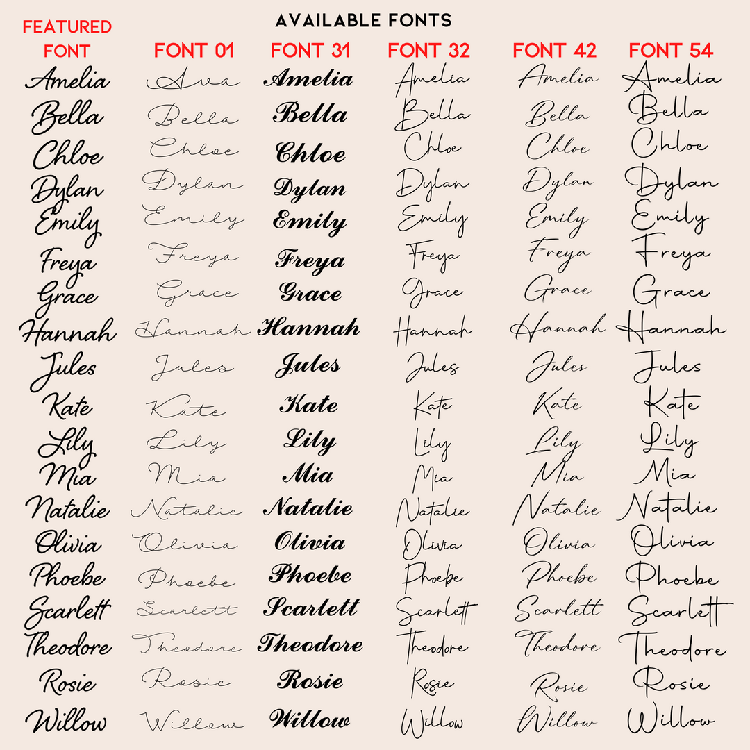 Name Bracelet Fonts