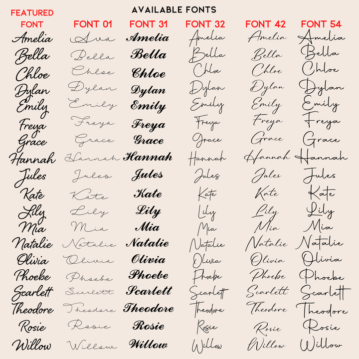 Name Bracelet Fonts