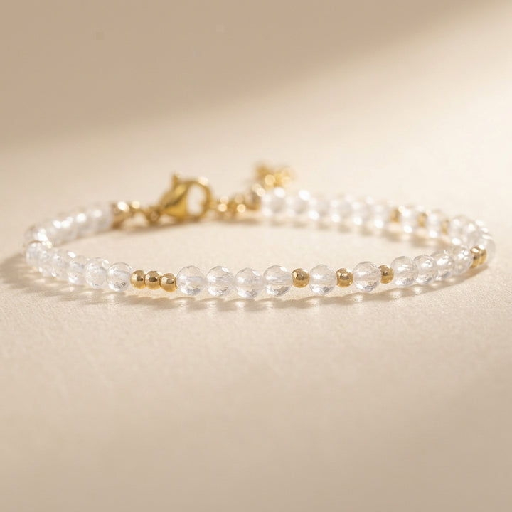 Matching Skinny Clear Quartz bracelet — wear as a set