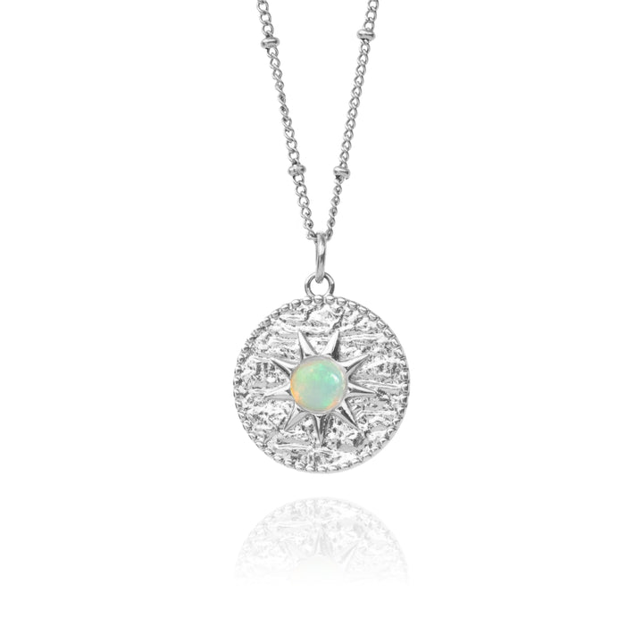 Silver Necklace Opal