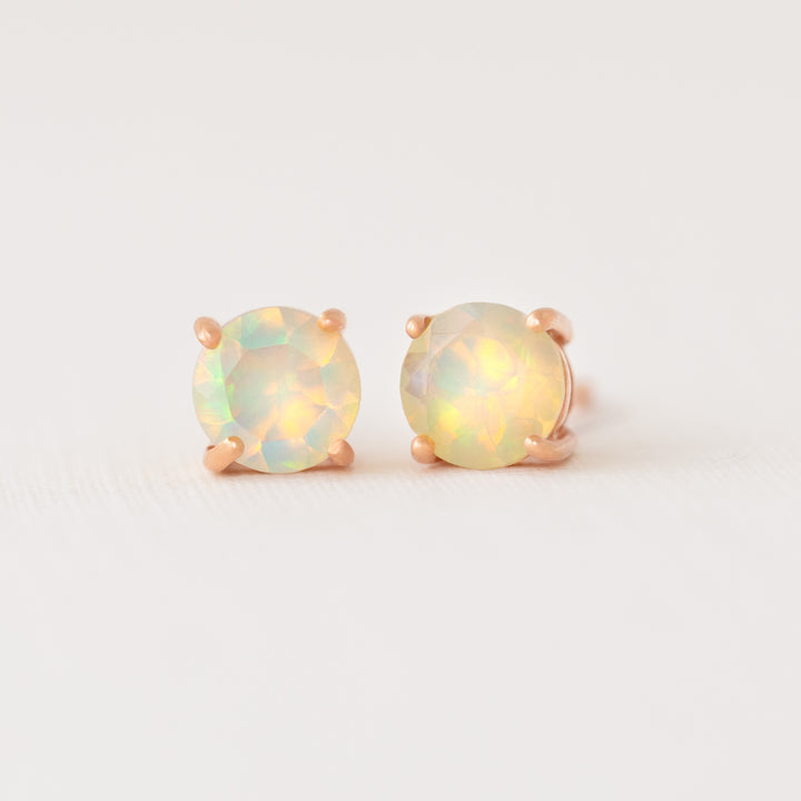 Fire Opal Earrings Studs