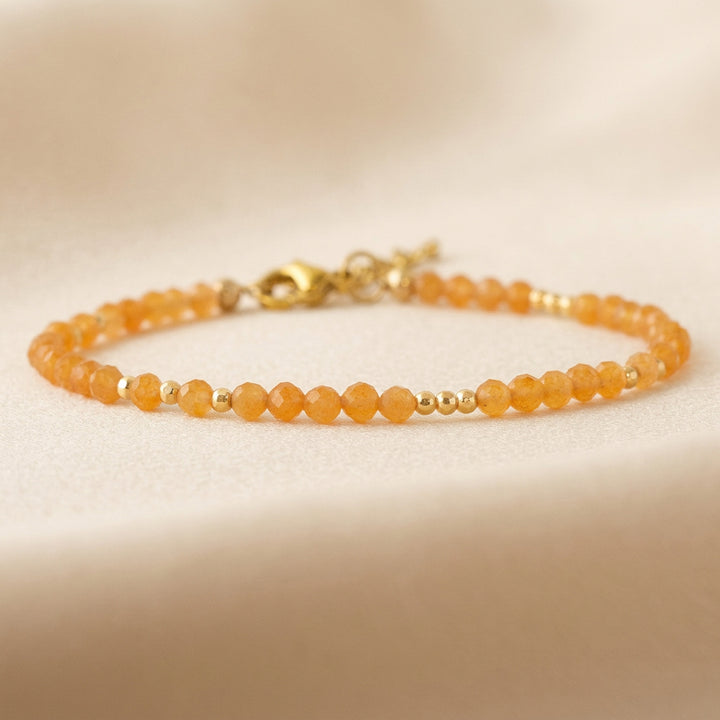14K gold filled orange aventurine bracelet — handmade UK