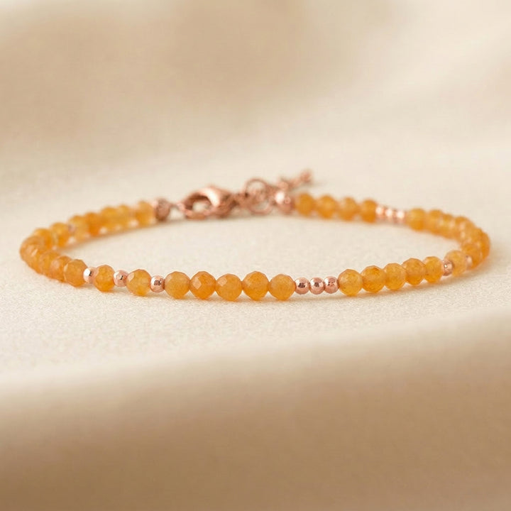Rose gold filled orange aventurine bracelet — handmade UK