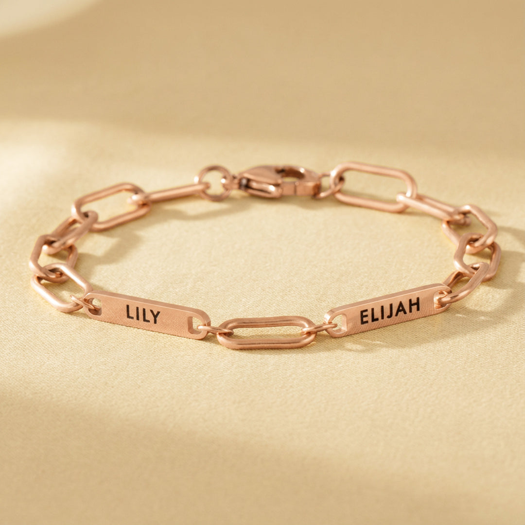 Rose Gold Bracelet with Names