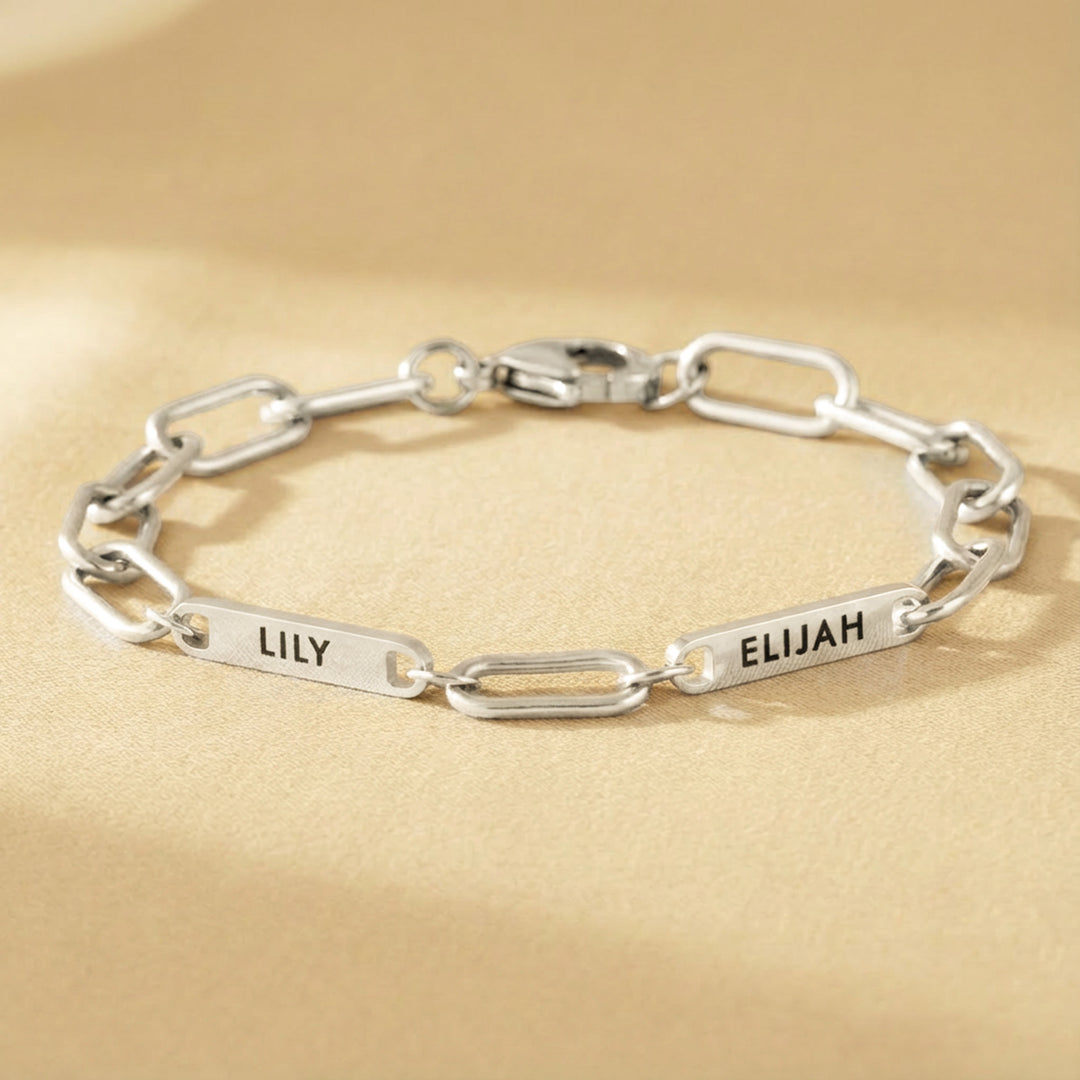 Mens Bracelet with Kids Names