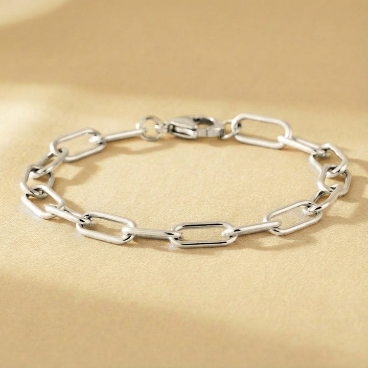 Silver Paperclip Bracelet for Men