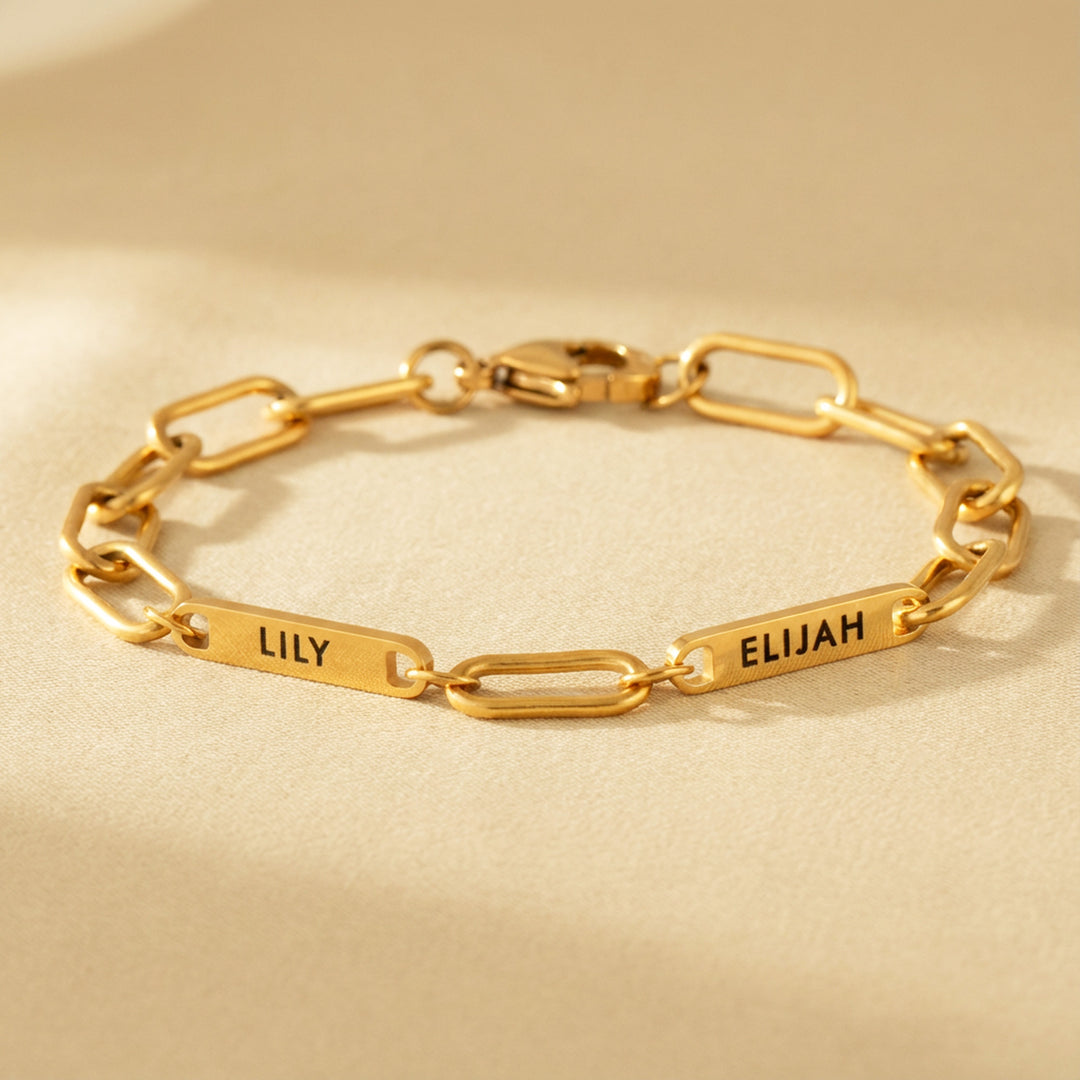 Gold Name Bracelet Men