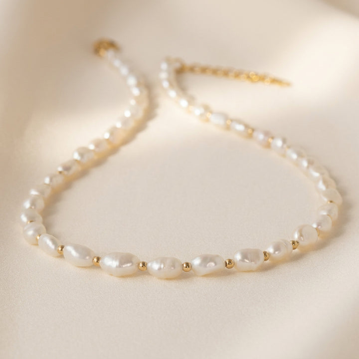 14K gold filled pearl necklace — handmade UK