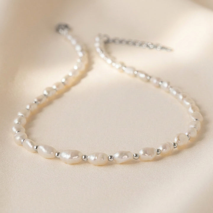 Sterling silver pearl necklace — handmade UK