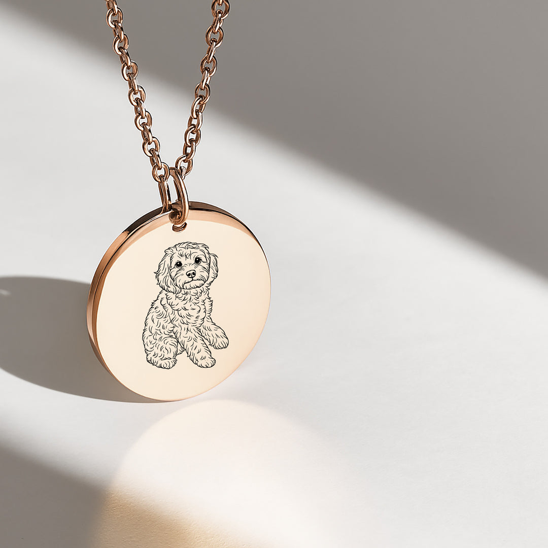 Dog Photo Necklace in Rose Gold