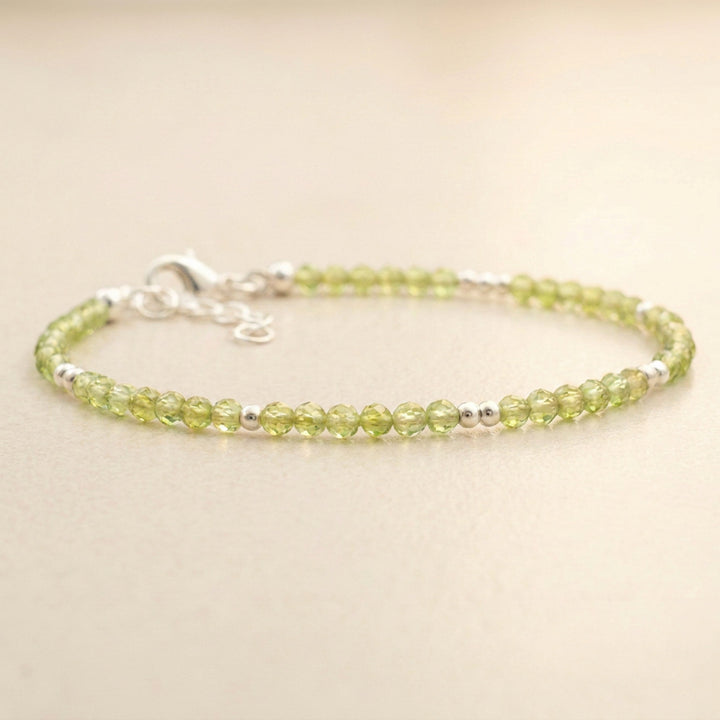 Sterling silver peridot bracelet — handmade UK