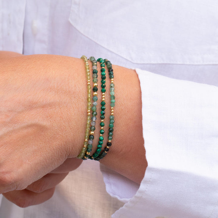 Green Stones Bracelet Stack