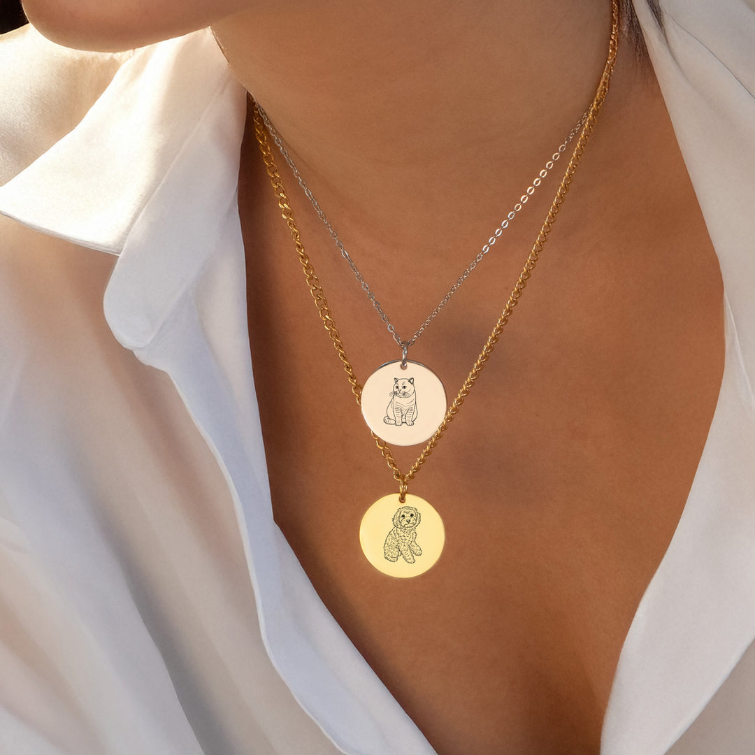 Dog Memorial Necklace Custom Engraved Pet Necklace Pet