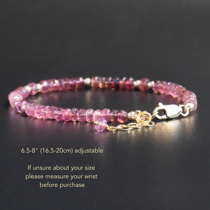 Pink Tourmaline Bead Bracelet 